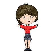 cartoon worried woman N66