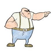 cartoon angry tough guy pointing N8