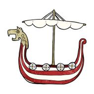 Cartoon Viking Ship N28