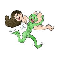cartoon swamp monster carrying girl in bikini N9