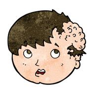 cartoon boy with ugly growth on head N7