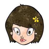 cartoon happy female face N153