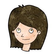 cartoon happy female face N154