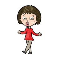 cartoon woman shrugging shoulders N413