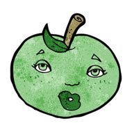 cartoon apple with face N15