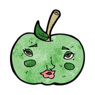 cartoon apple with face N16