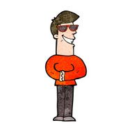 cartoon grinning man wearing sunglasses N7