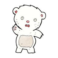 cartoon waving polar bear cub N20