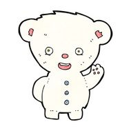 cartoon waving polar bear cub N21