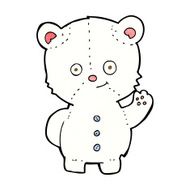 cartoon waving polar bear cub N22