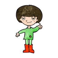 cartoon boy in poor clothing giving thumbs up symbol N8