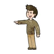 cartoon happy man pointing and laughing N8