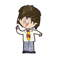 cartoon school boy with idea N28