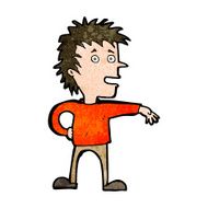 cartoon man making dismissive gesture N17