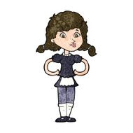 cartoon happy waitress woman N7