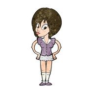cartoon woman with hands on hips N187