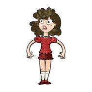 cartoon pretty girl with shocked expression N8