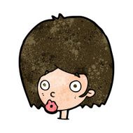 cartoon surprised female face N54