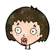 cartoon surprised female face N55