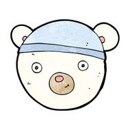 cartoon polar bear face N14