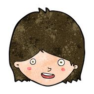 cartoon happy female face N155