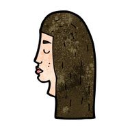 cartoon female face profile N8