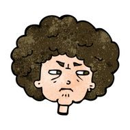 cartoon bitter old woman N16