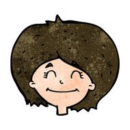cartoon happy female face N156