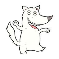 cartoon happy wolf N17
