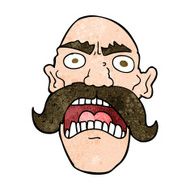 cartoon angry old man N132