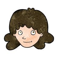 cartoon happy female face N158