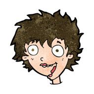 cartoon crazy excited woman N16