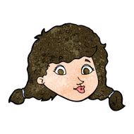 cartoon pretty female face N80