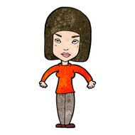 cartoon woman shrugging shoulders N415