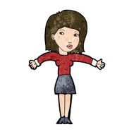 cartoon woman shrugging shoulders N416