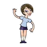 Cartoon Girl Waving N27