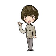 Cartoon Woman Waving N290