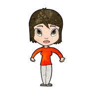 cartoon woman shrugging shoulders N417
