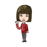 Cartoon Woman Waving N293