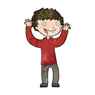 cartoon excited boy N132