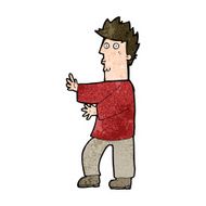 cartoon nervous man waving N19