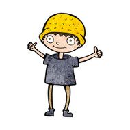 cartoon boy with positive attitude N19