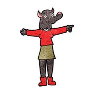 cartoon pointing werewolf woman N5