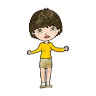 cartoon woman shrugging N50