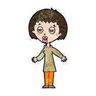 cartoon tired woman N26
