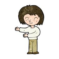 cartoon woman gestureing welcome N7