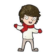 cartoon boy in winter clothes N9