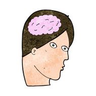 cartoon head with brain symbol N33