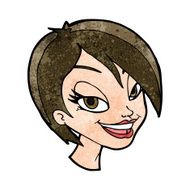 cartoon pretty female face N82