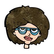 cartoon woman wearing spectacles N36